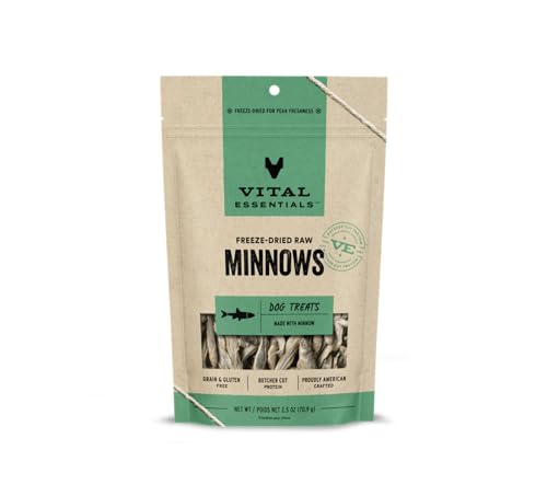 Vital Essentials Freeze-Dried Raw Dog Treats, Minnows Treats 2.5 oz