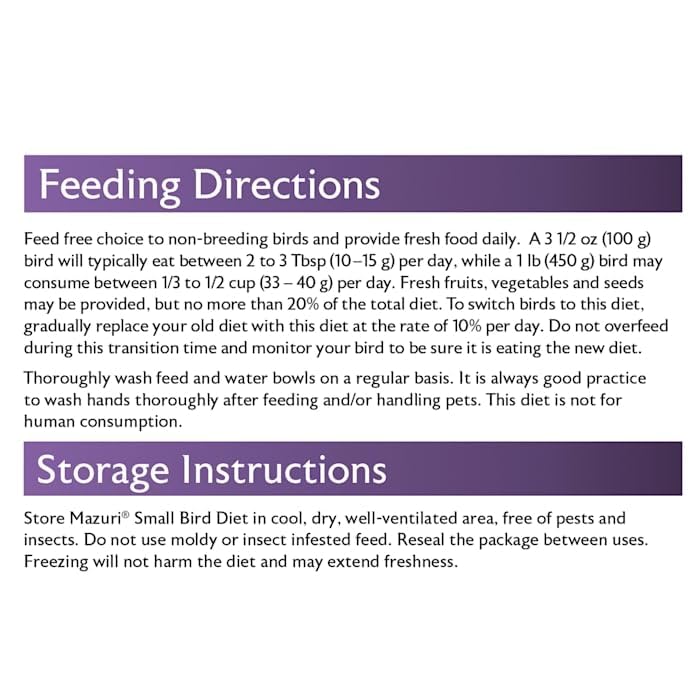 Mazuri Nutritionally Complete for Small Birds 2.5lb