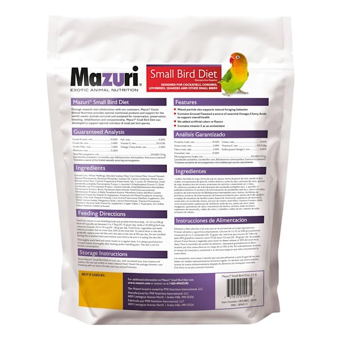 Mazuri Nutritionally Complete for Small Birds 2.5lb