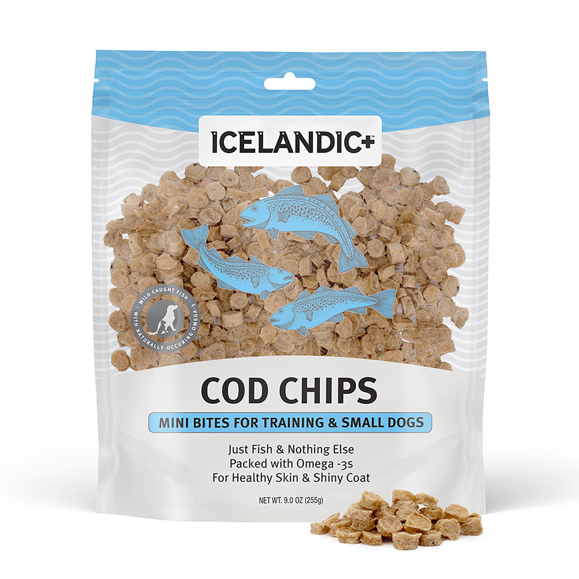 Icelandic+ Cod Mini Fish Chips Treats For Training & Small Dogs 9oz