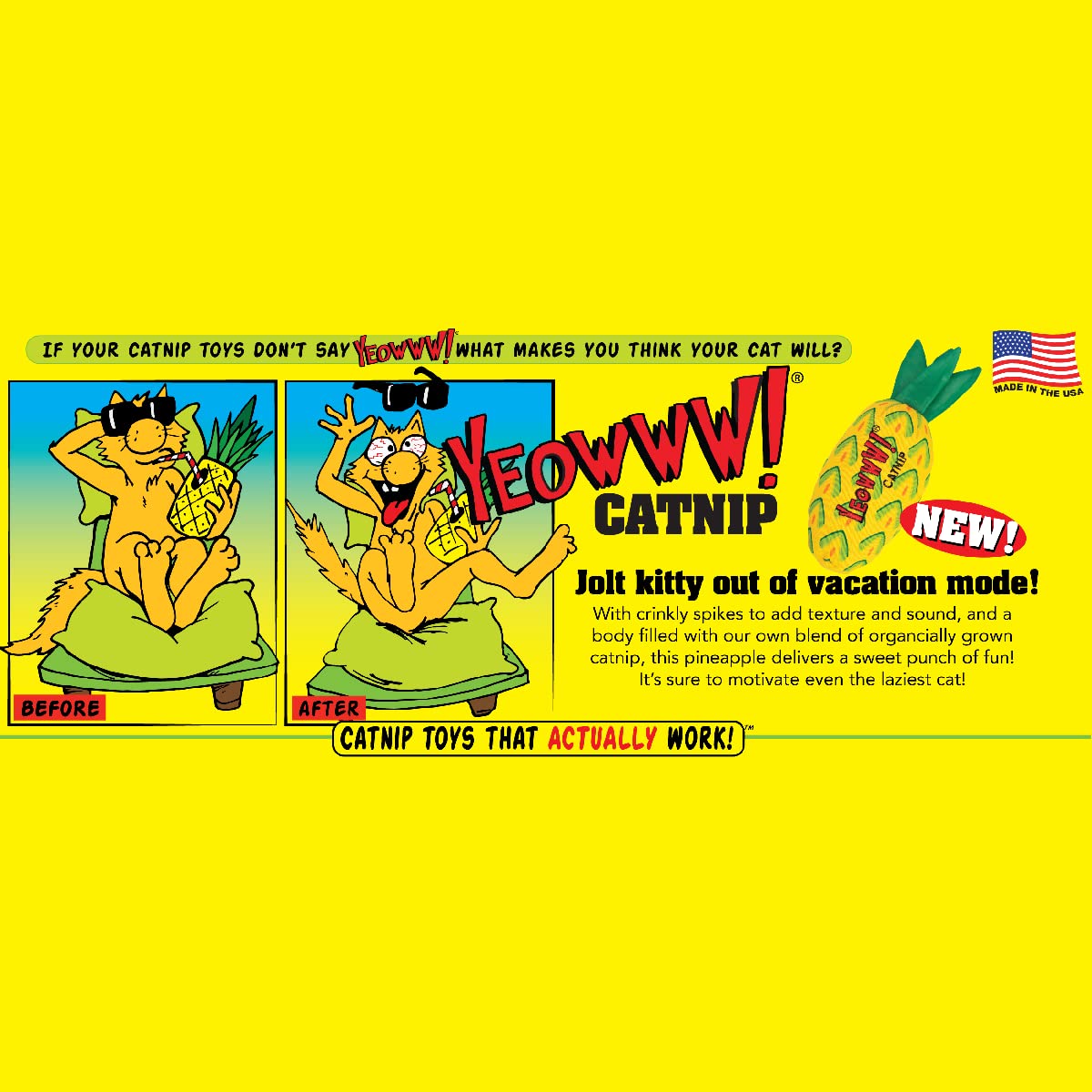 Yeowww! Pineapple Catnip Toy for Cats 7"