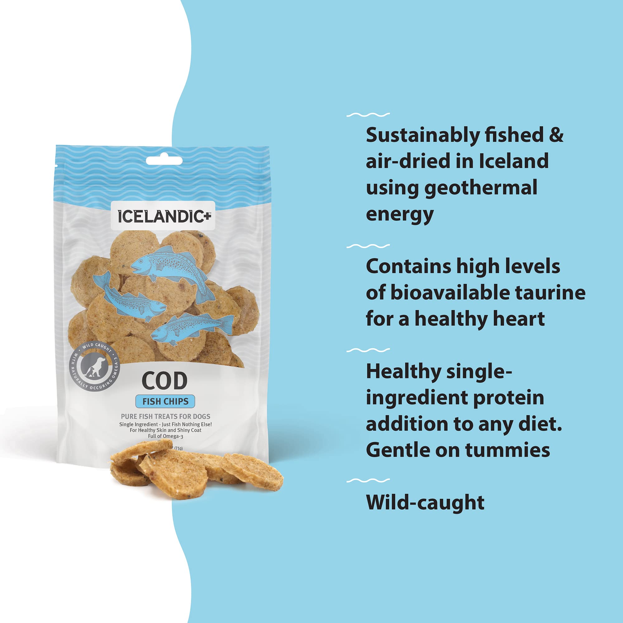 Icelandic+ Cod Fish Chips Dog Treat 2.5oz