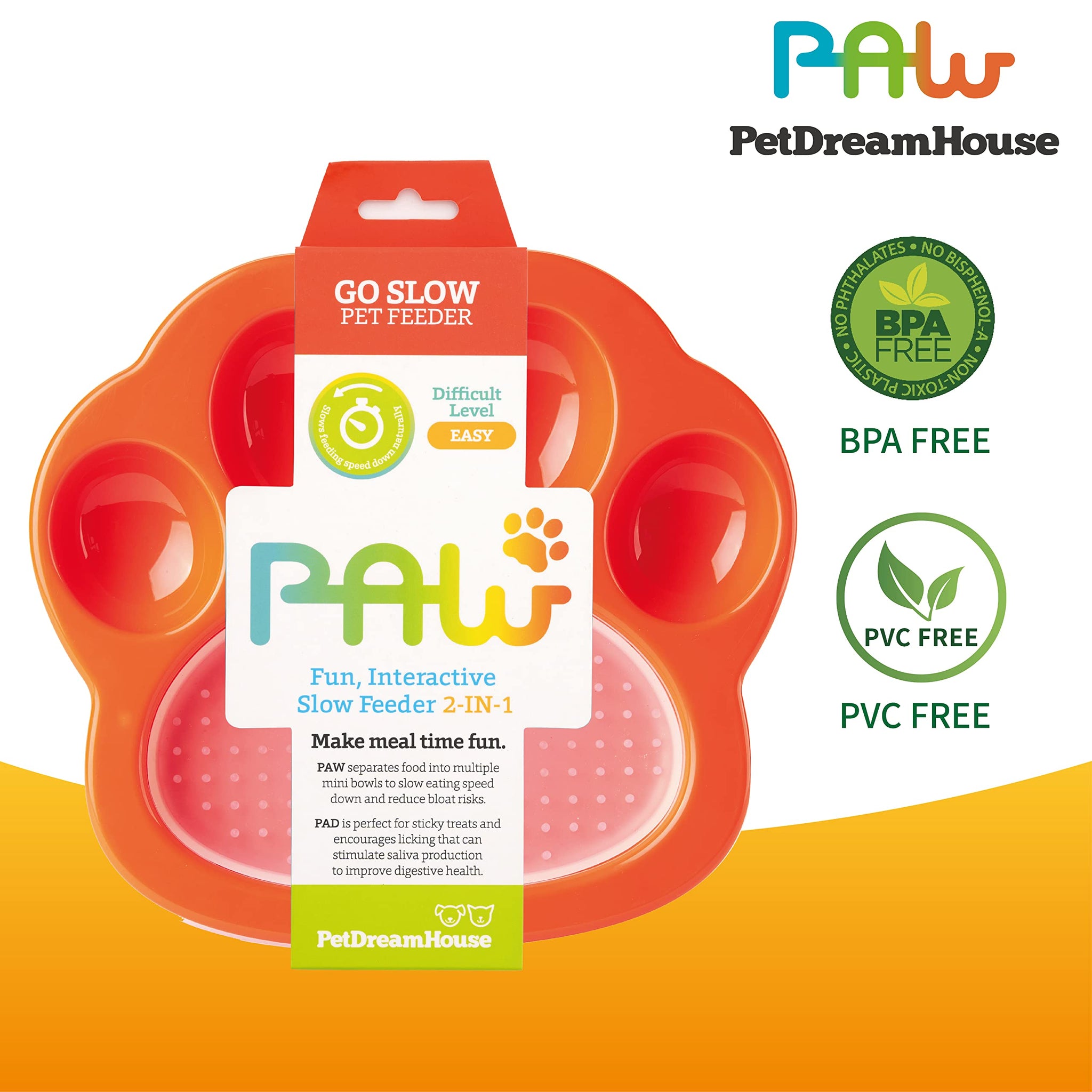 PetDreamHouse PAW 2-in-1 Slow Feeder Interactive Bowl - Mini