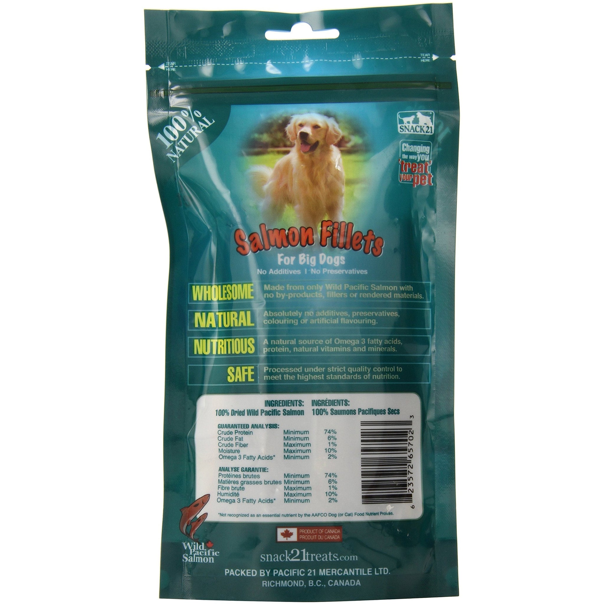 Snack 21 Salmon Jumbo Fillets Snack For Dogs 65g