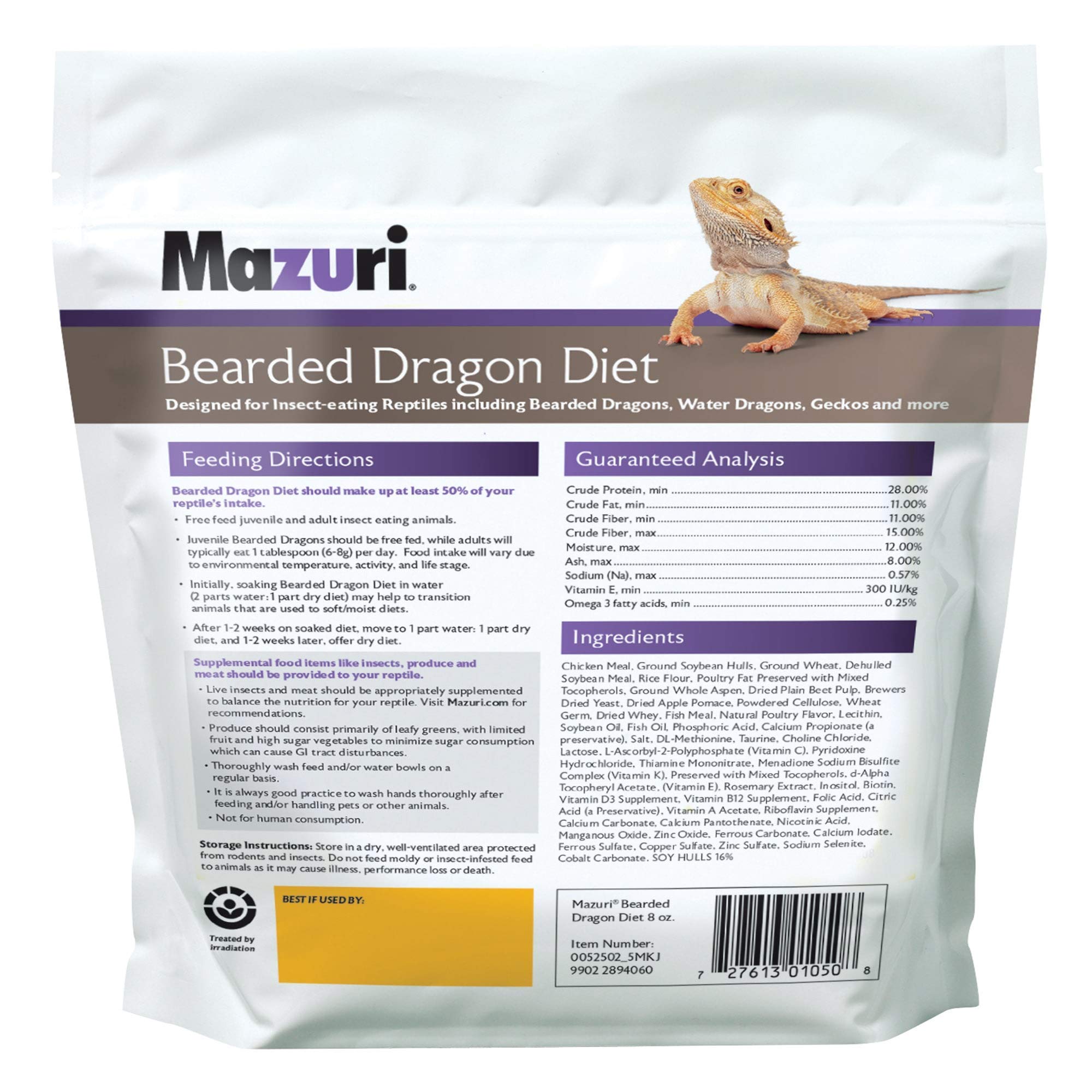 Mazuri Bearded Dragon Food, 8oz