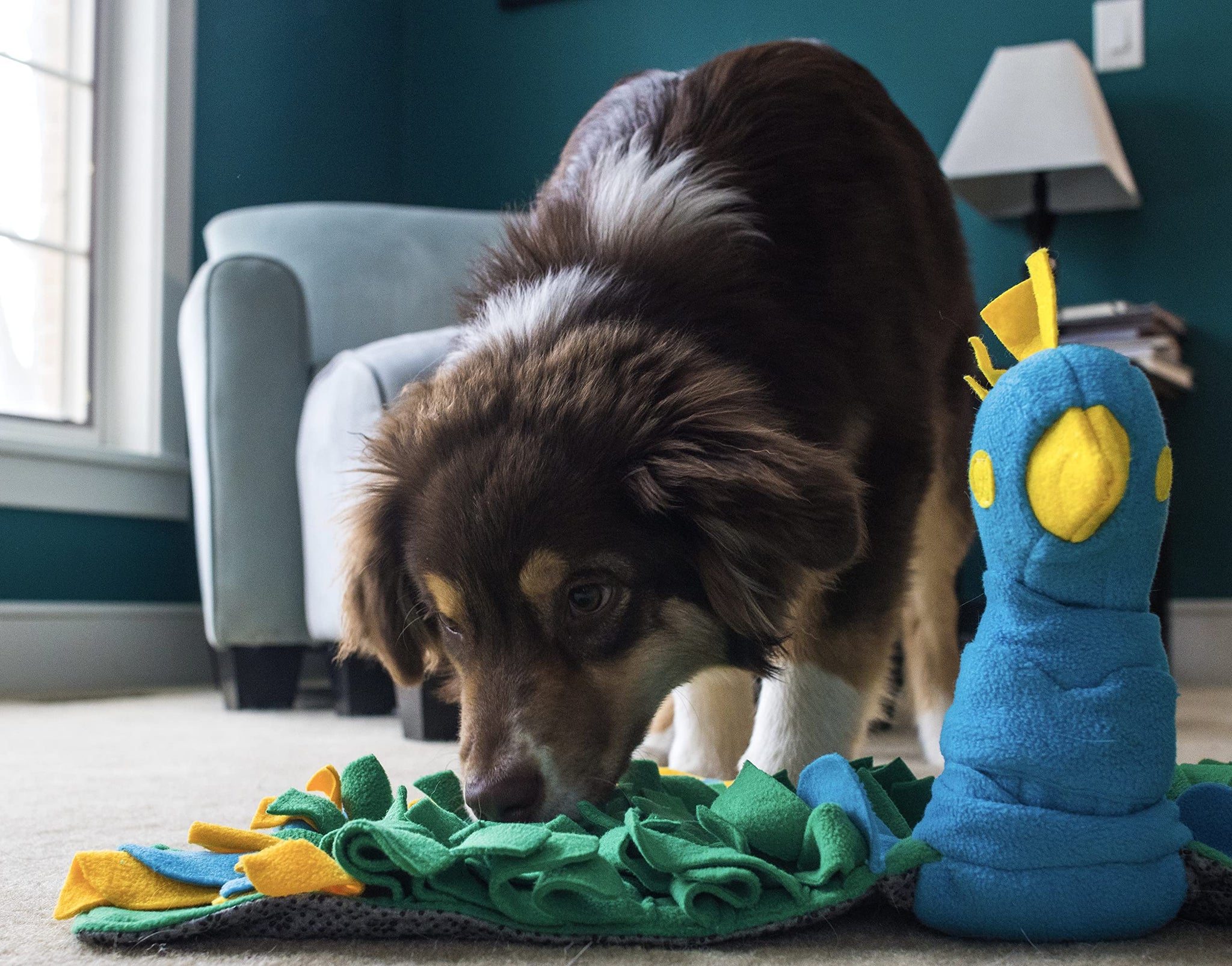 Injoya Peacock Snuffle Mat Dog Puzzle Slow Feeder Toy