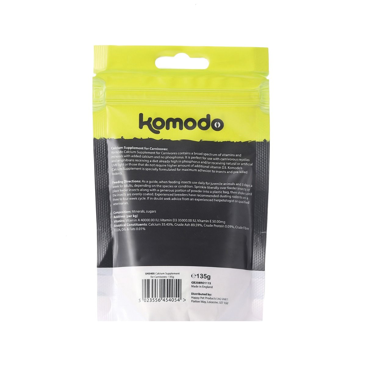 Komodo Calcium with Vitamins for Carnivores, 135g